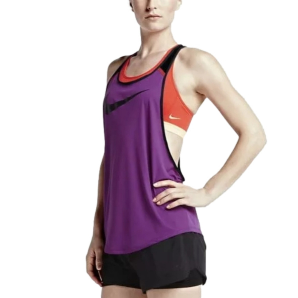 Nike Flow GRX Tank Women's Dri Fit Purple Graphics Lightweight Mesh  Size Medium